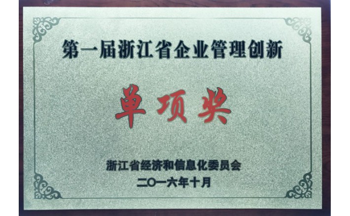 浙江省企业管理创新单项奖
